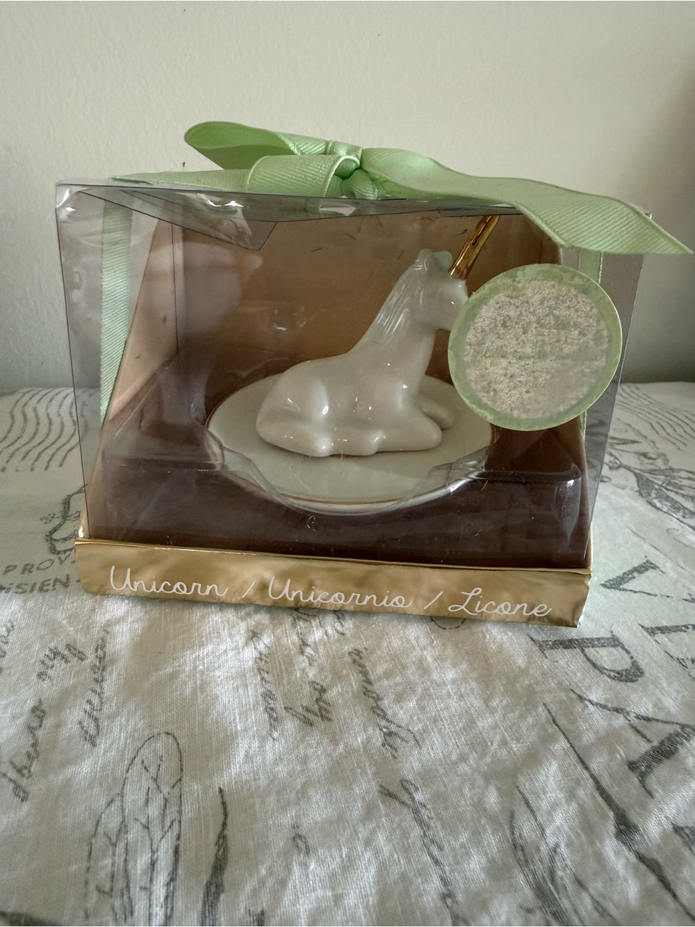 White Ceramic Unicorn Trinket Jewely Dish